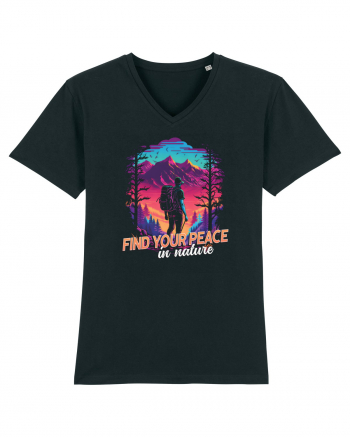 in stil synthwave - Find your peace in nature Black