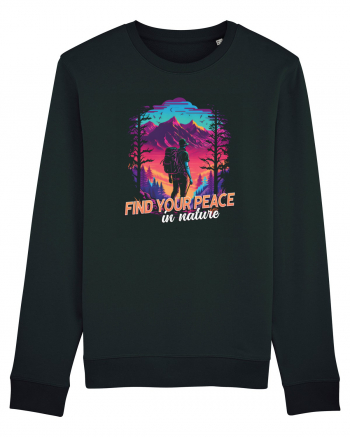 in stil synthwave - Find your peace in nature Black