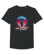 in stil synthwave - Find your peace in nature Tricou mânecă scurtă guler larg Bărbat Skater