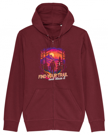 in stil synthwave - Find your trail and blaze it Burgundy