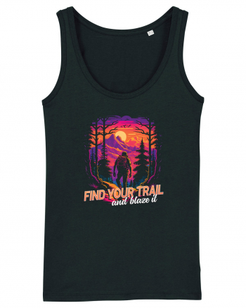 in stil synthwave - Find your trail and blaze it Black