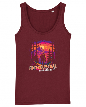 in stil synthwave - Find your trail and blaze it Burgundy