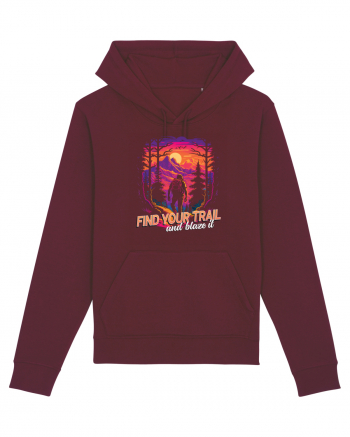 in stil synthwave - Find your trail and blaze it Burgundy