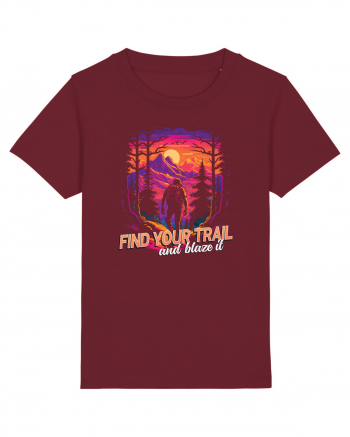 in stil synthwave - Find your trail and blaze it Burgundy