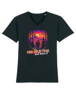 in stil synthwave - Find your trail and blaze it Tricou mânecă scurtă guler V Bărbat Presenter