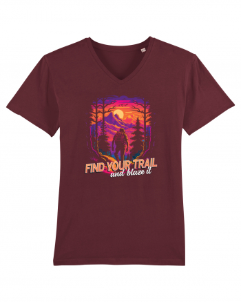 in stil synthwave - Find your trail and blaze it Burgundy