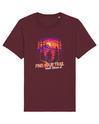 in stil synthwave - Find your trail and blaze it Burgundy