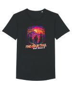 in stil synthwave - Find your trail and blaze it Tricou mânecă scurtă guler larg Bărbat Skater