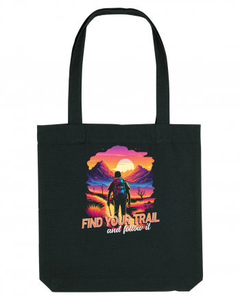 in stil synthwave - Find your trail and follow it Black