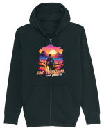 in stil synthwave - Find your trail and follow it Hanorac cu fermoar Unisex Connector