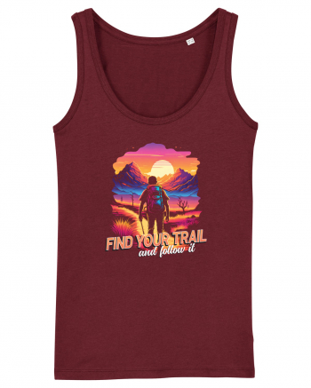 in stil synthwave - Find your trail and follow it Burgundy