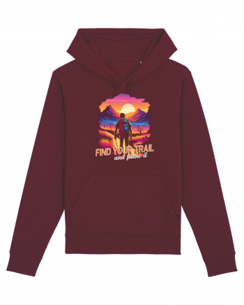 in stil synthwave - Find your trail and follow it Burgundy