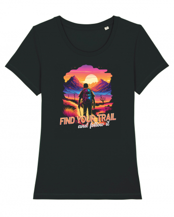 in stil synthwave - Find your trail and follow it Black