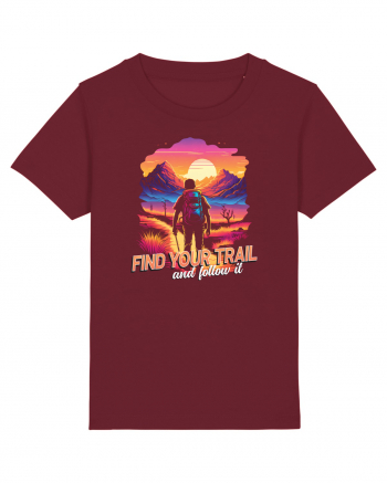 in stil synthwave - Find your trail and follow it Burgundy