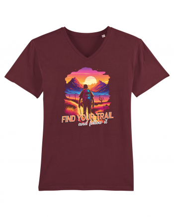 in stil synthwave - Find your trail and follow it Burgundy