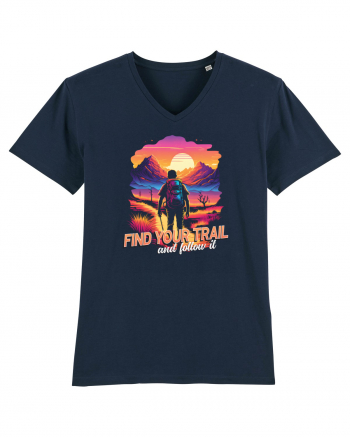 in stil synthwave - Find your trail and follow it French Navy