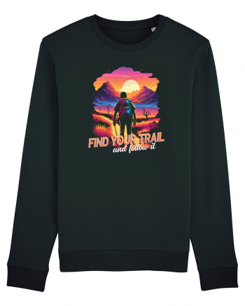 in stil synthwave - Find your trail and follow it Black
