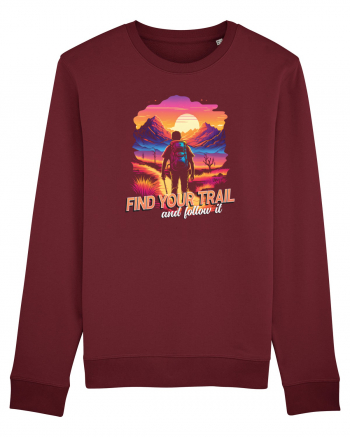 in stil synthwave - Find your trail and follow it Burgundy