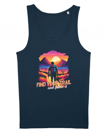 in stil synthwave - Find your trail and follow it Navy