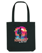 in stil synthwave - Find yourself on the trail Sacoșă textilă