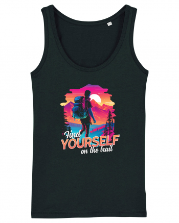in stil synthwave - Find yourself on the trail Black