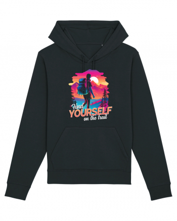 in stil synthwave - Find yourself on the trail Black