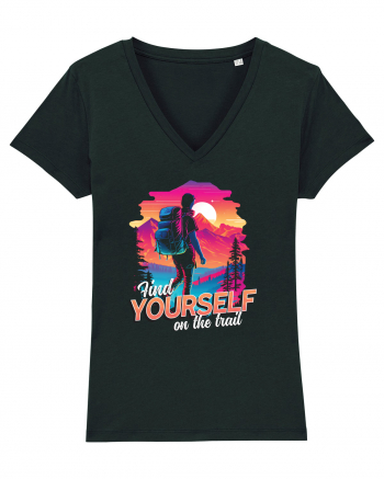 in stil synthwave - Find yourself on the trail Black