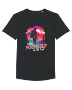 in stil synthwave - Find yourself on the trail Tricou mânecă scurtă guler larg Bărbat Skater