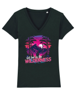 in stil synthwave - Get lost in the wilderness Tricou mânecă scurtă guler V Damă Evoker