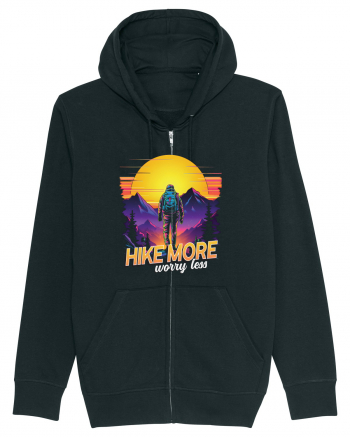 in stil synthwave - Hike more worry less Black