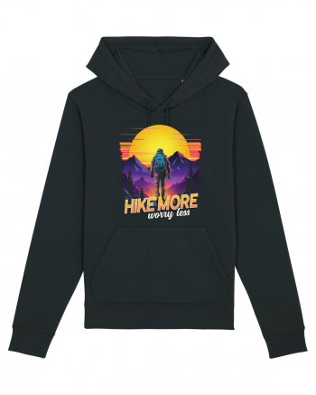in stil synthwave - Hike more worry less Black