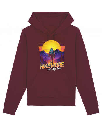 in stil synthwave - Hike more worry less Burgundy