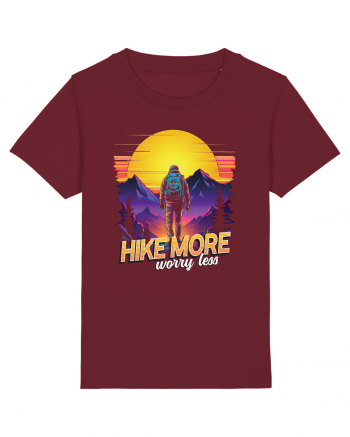 in stil synthwave - Hike more worry less Burgundy