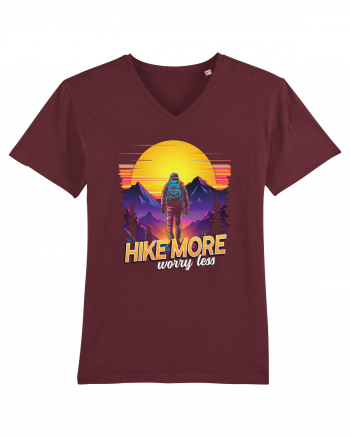 in stil synthwave - Hike more worry less Burgundy
