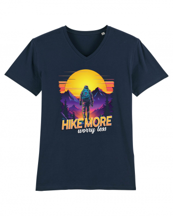 in stil synthwave - Hike more worry less French Navy