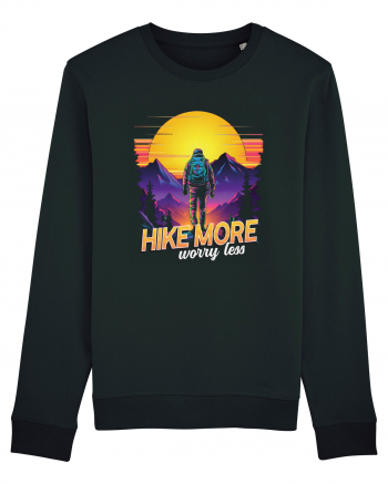 in stil synthwave - Hike more worry less Black