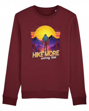 in stil synthwave - Hike more worry less Burgundy