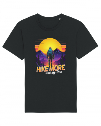 in stil synthwave - Hike more worry less Black