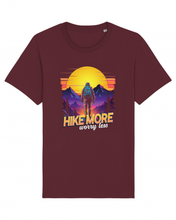 in stil synthwave - Hike more worry less Burgundy