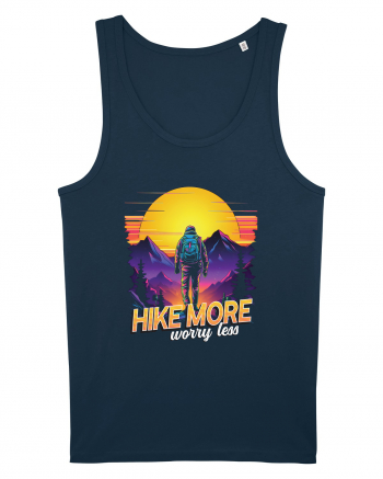 in stil synthwave - Hike more worry less Navy