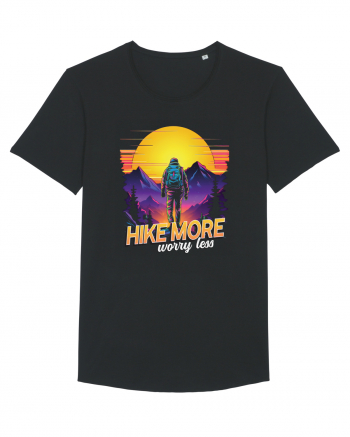 in stil synthwave - Hike more worry less Black