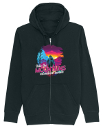 in stil synthwave - Into the mountains adventure awaits Hanorac cu fermoar Unisex Connector