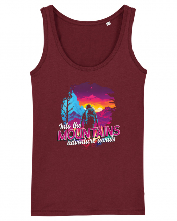 in stil synthwave - Into the mountains adventure awaits Burgundy