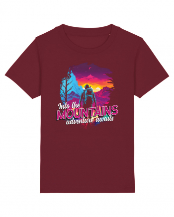 in stil synthwave - Into the mountains adventure awaits Burgundy