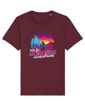in stil synthwave - Into the mountains adventure awaits Burgundy