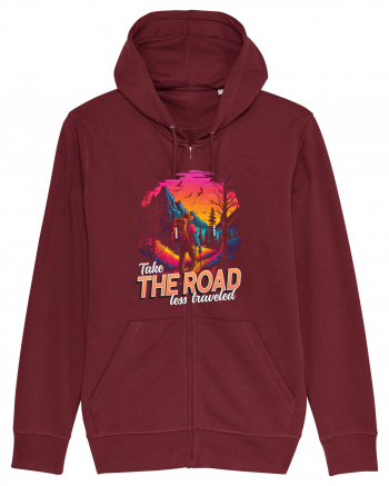 in stil synthwave - Take the road less traveled Burgundy