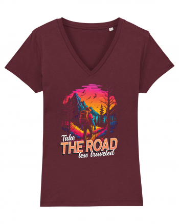 in stil synthwave - Take the road less traveled Burgundy