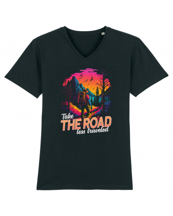 in stil synthwave - Take the road less traveled Black