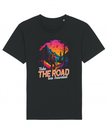 in stil synthwave - Take the road less traveled Black