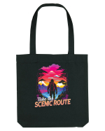 in stil synthwave - Take the scenic route Sacoșă textilă